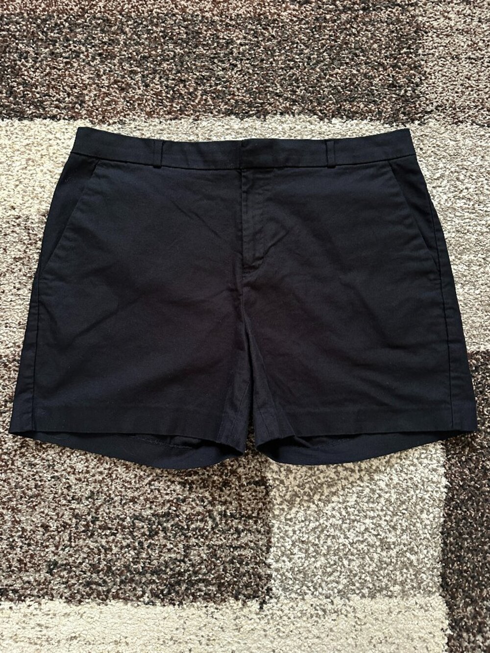BANANA REPUBLIC (14) Black Tailored Pique Short 5" Inseam Cotton Flat Factory